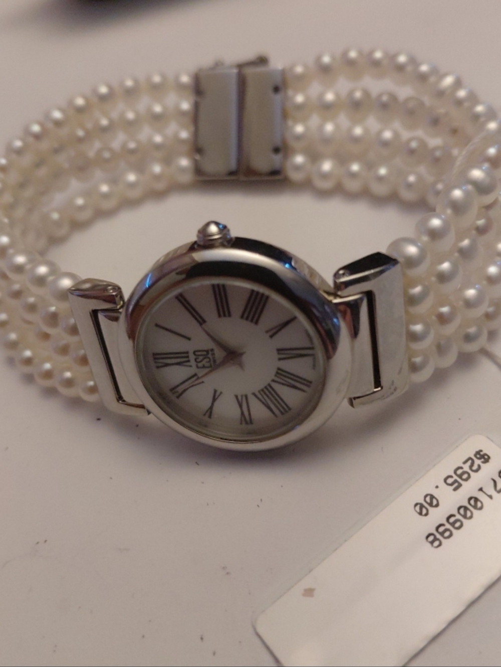 vintage new with tags -Pearl Multi-Strand Bracelet Watch